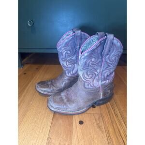 Dan Post Children's Size 12.5 D Distressed Brown Leather Cowboy Western Boots